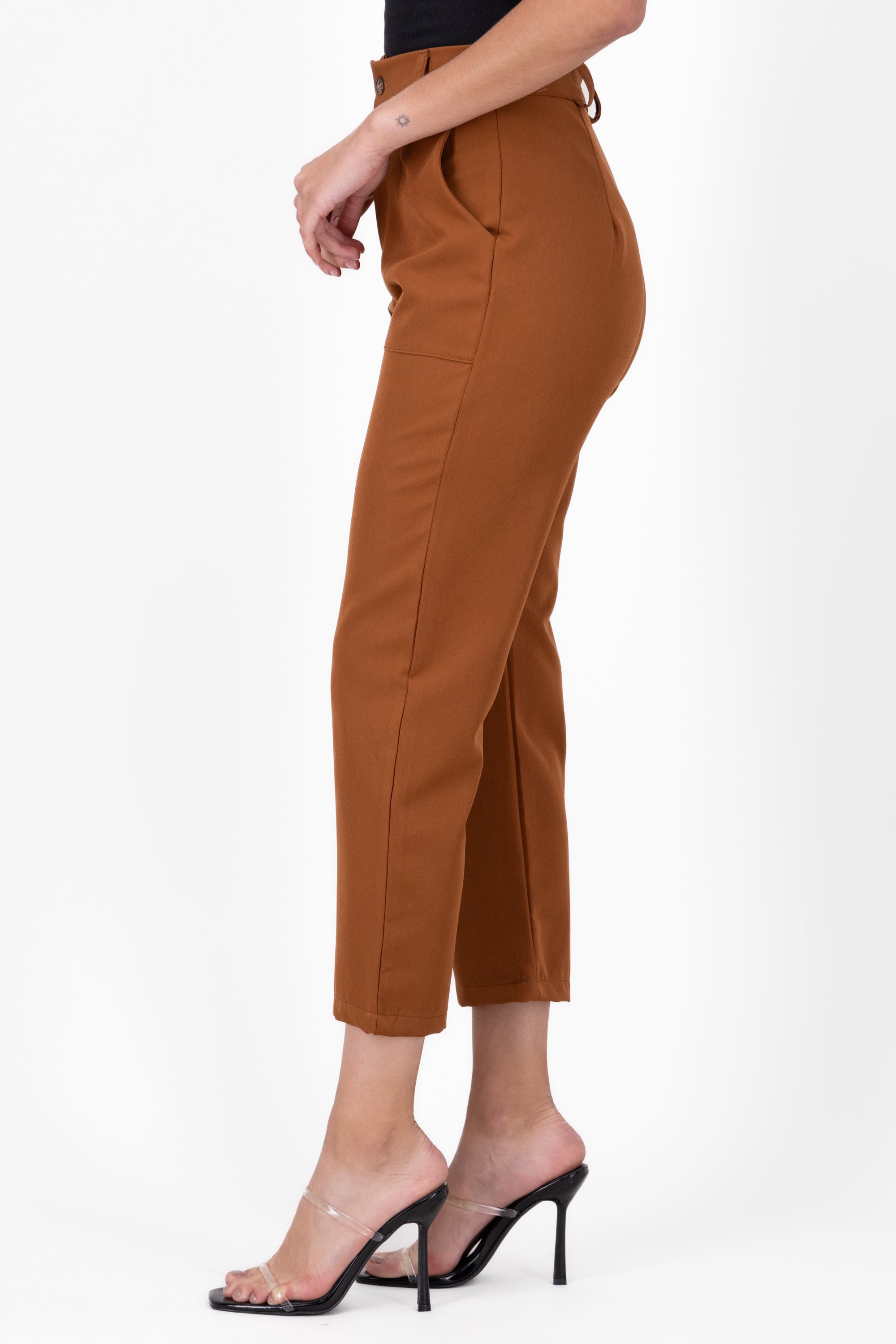 High Waist Capris with Pockets