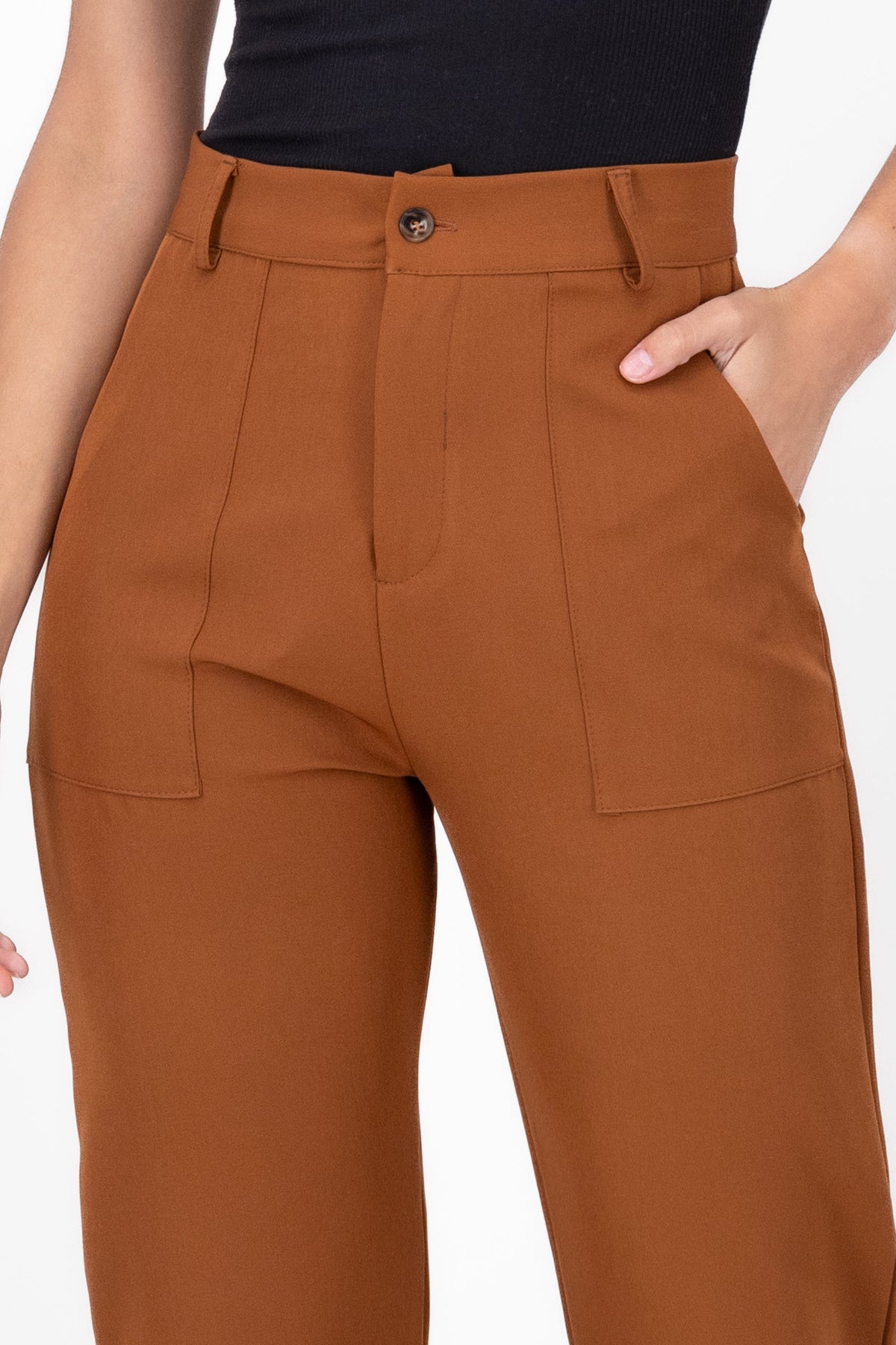 High Waist Capris with Pockets