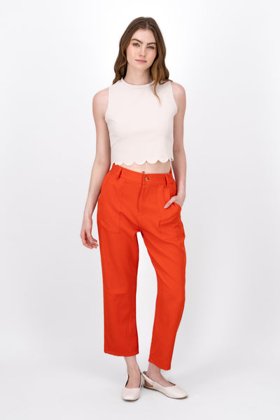 Highwaisted capri pant with pockets POPPY RED