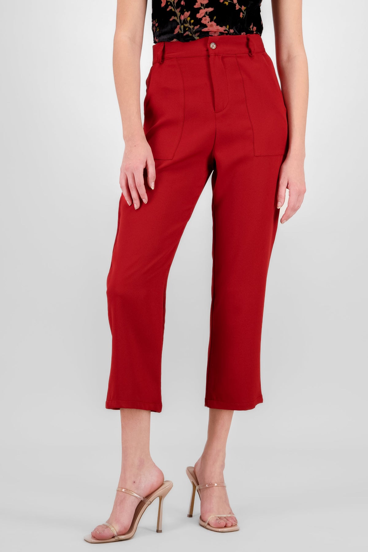High Waist Capris with Pockets