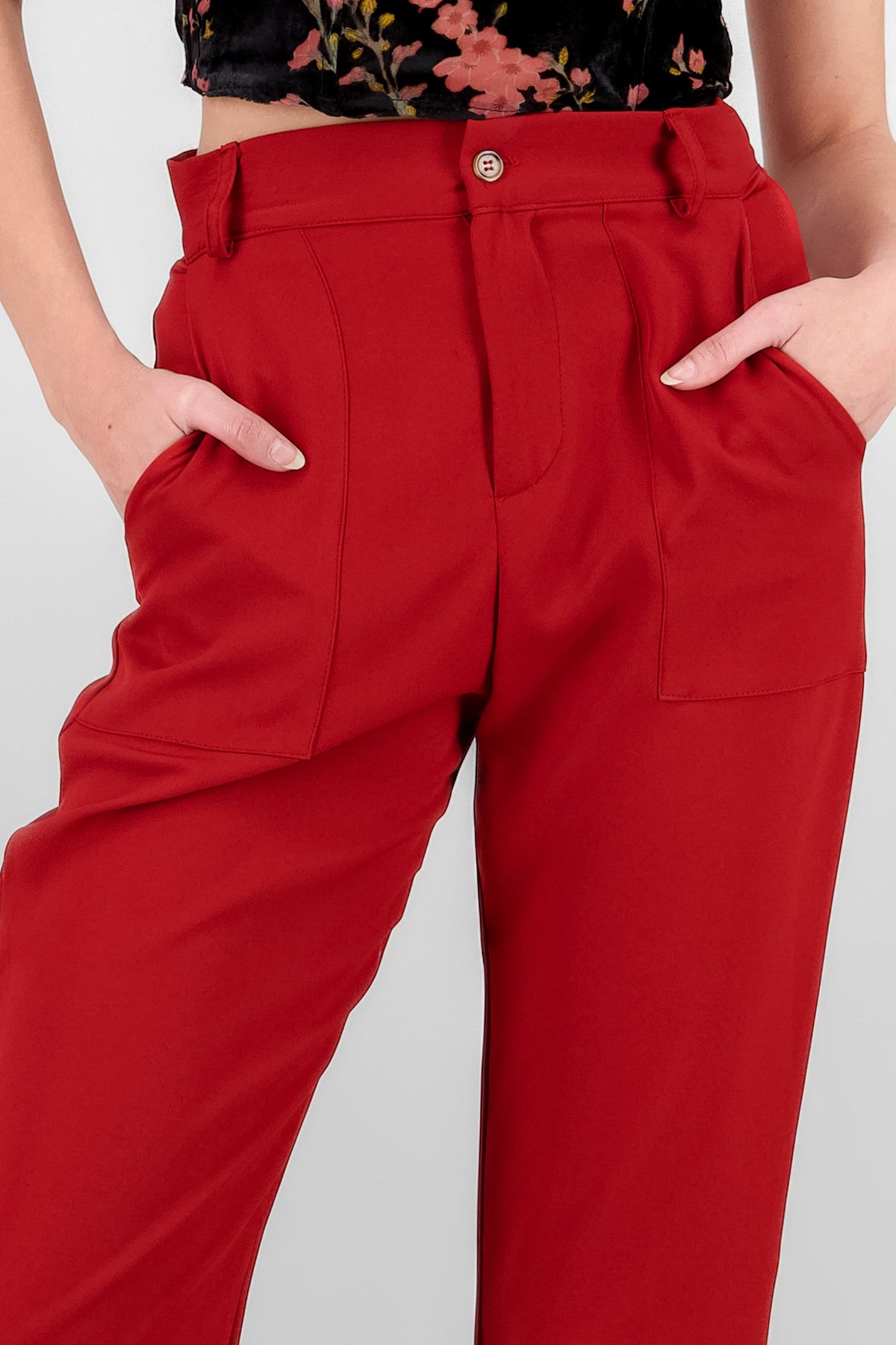High Waist Capris with Pockets