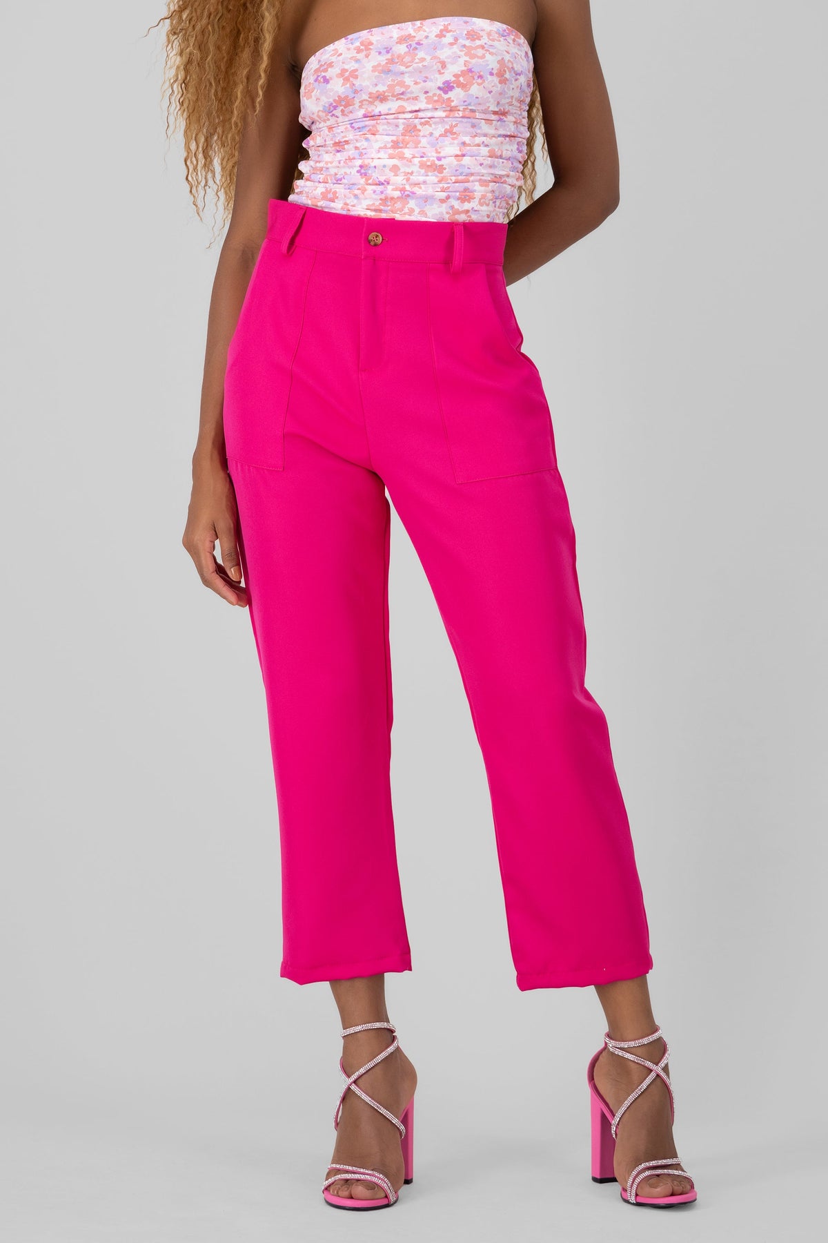 High Waist Capris with Pockets