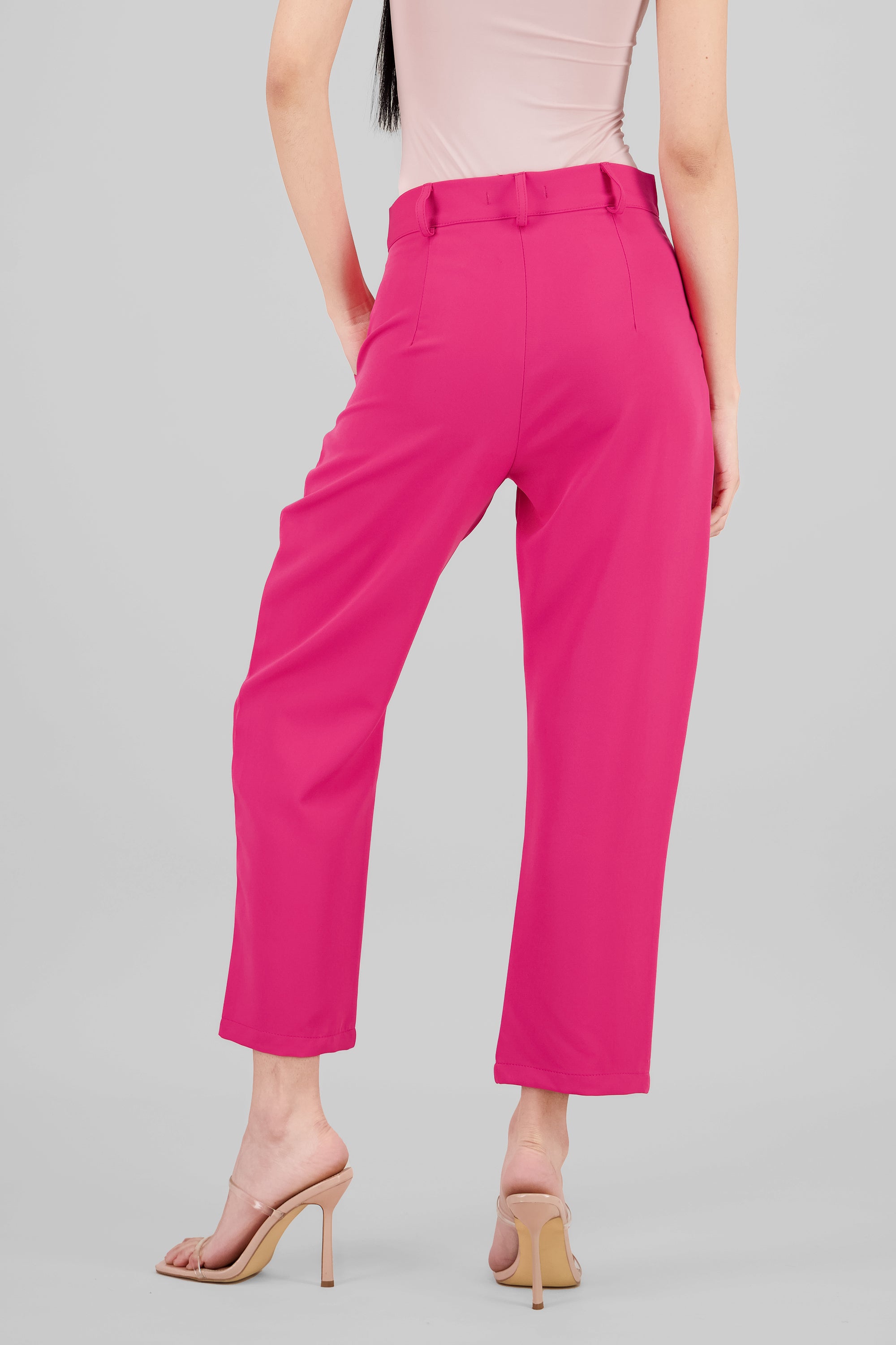 Highwaisted capri pant with pockets FUCHSIA