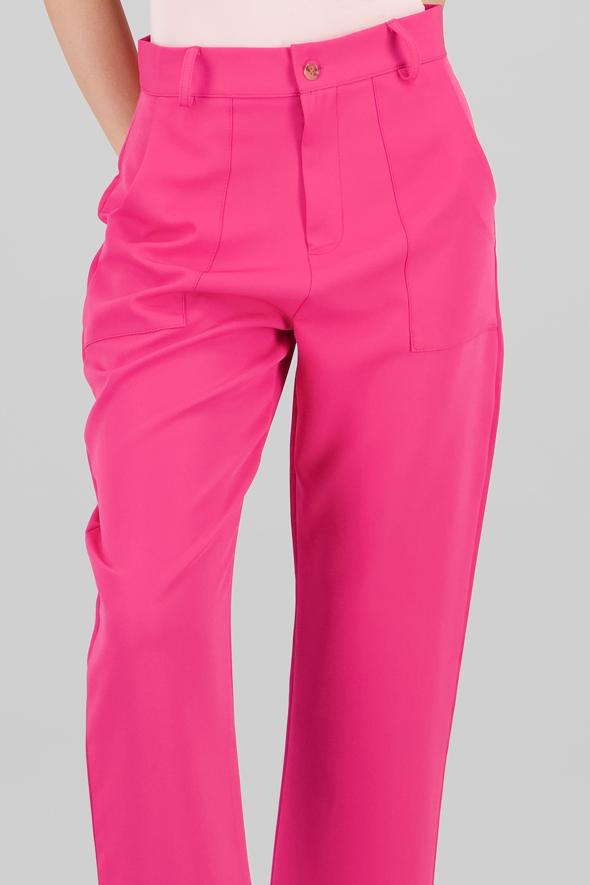 Highwaisted capri pant with pockets FUCHSIA