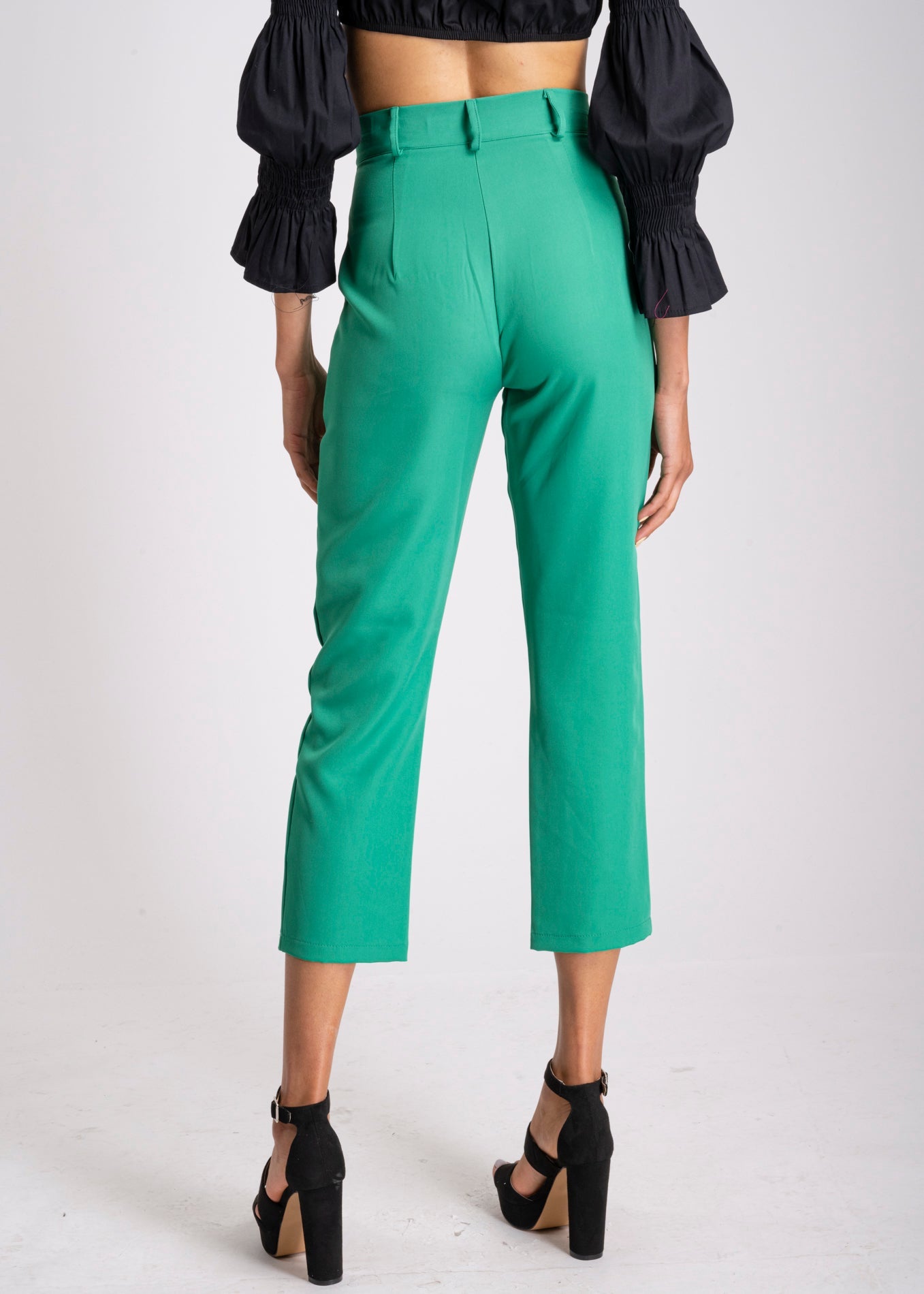 High Waist Capris with Pockets