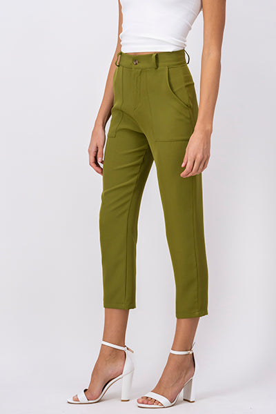 High Waist Capris with Pockets