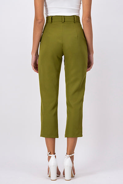High Waist Capris with Pockets