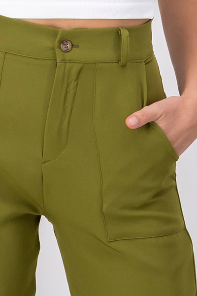 High Waist Capris with Pockets