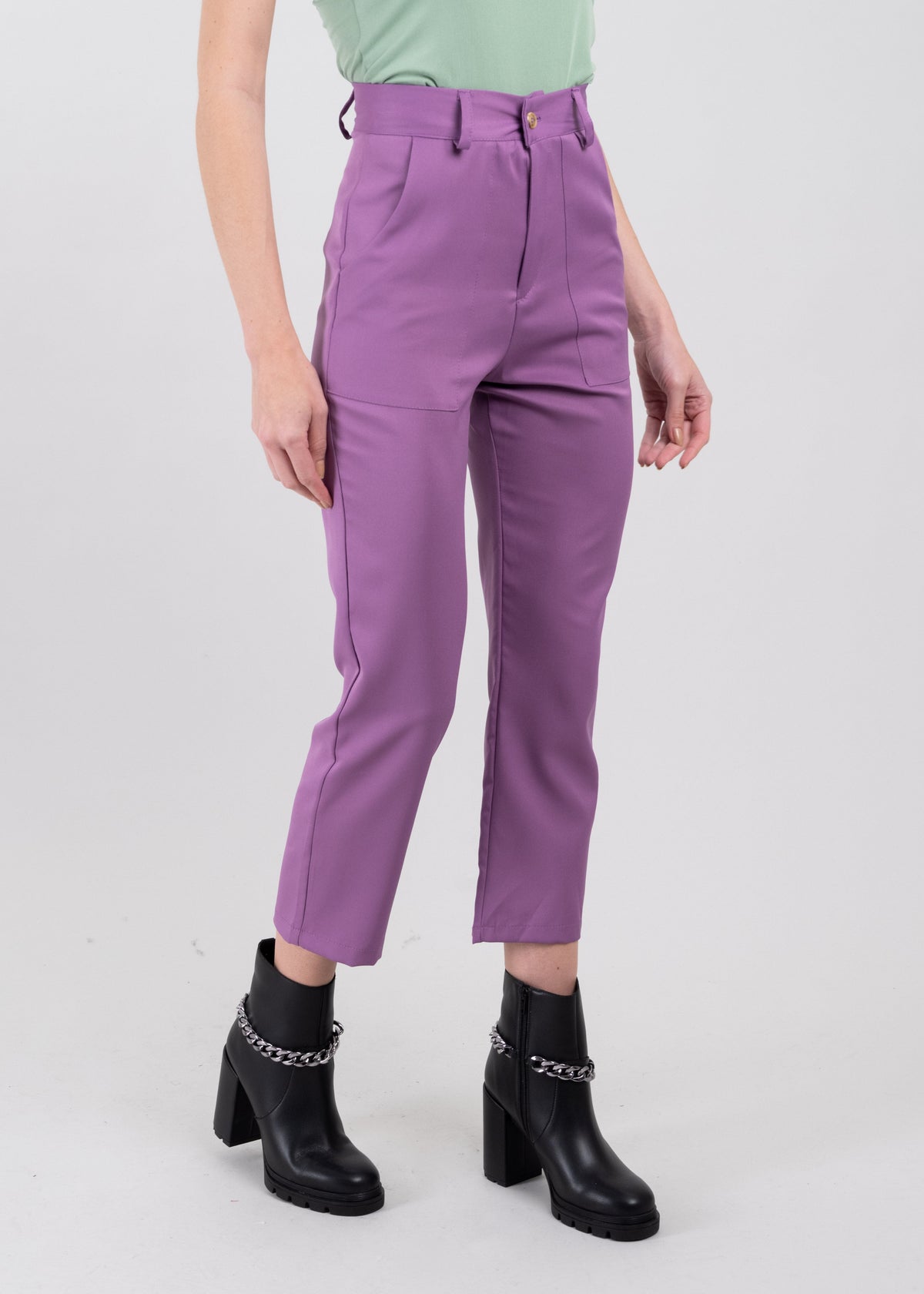 High Waist Capris with Pockets