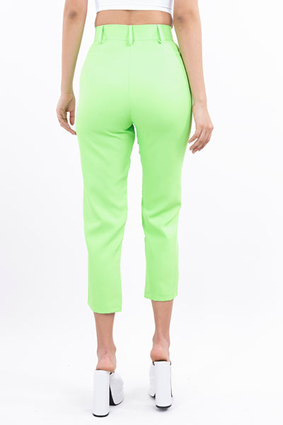 Highwaisted capri pant with pockets APPLE GREEN