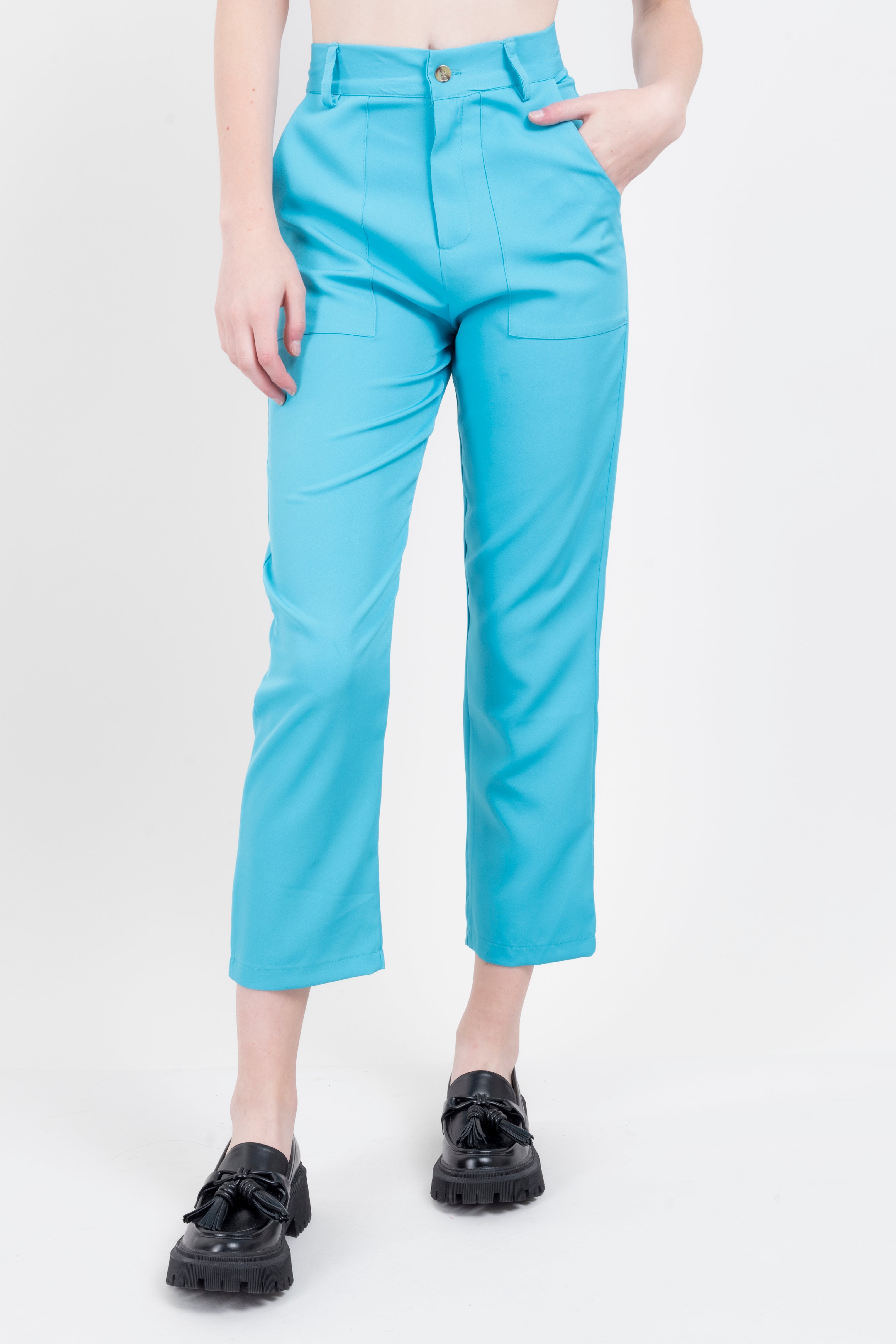 High Waist Capris with Pockets