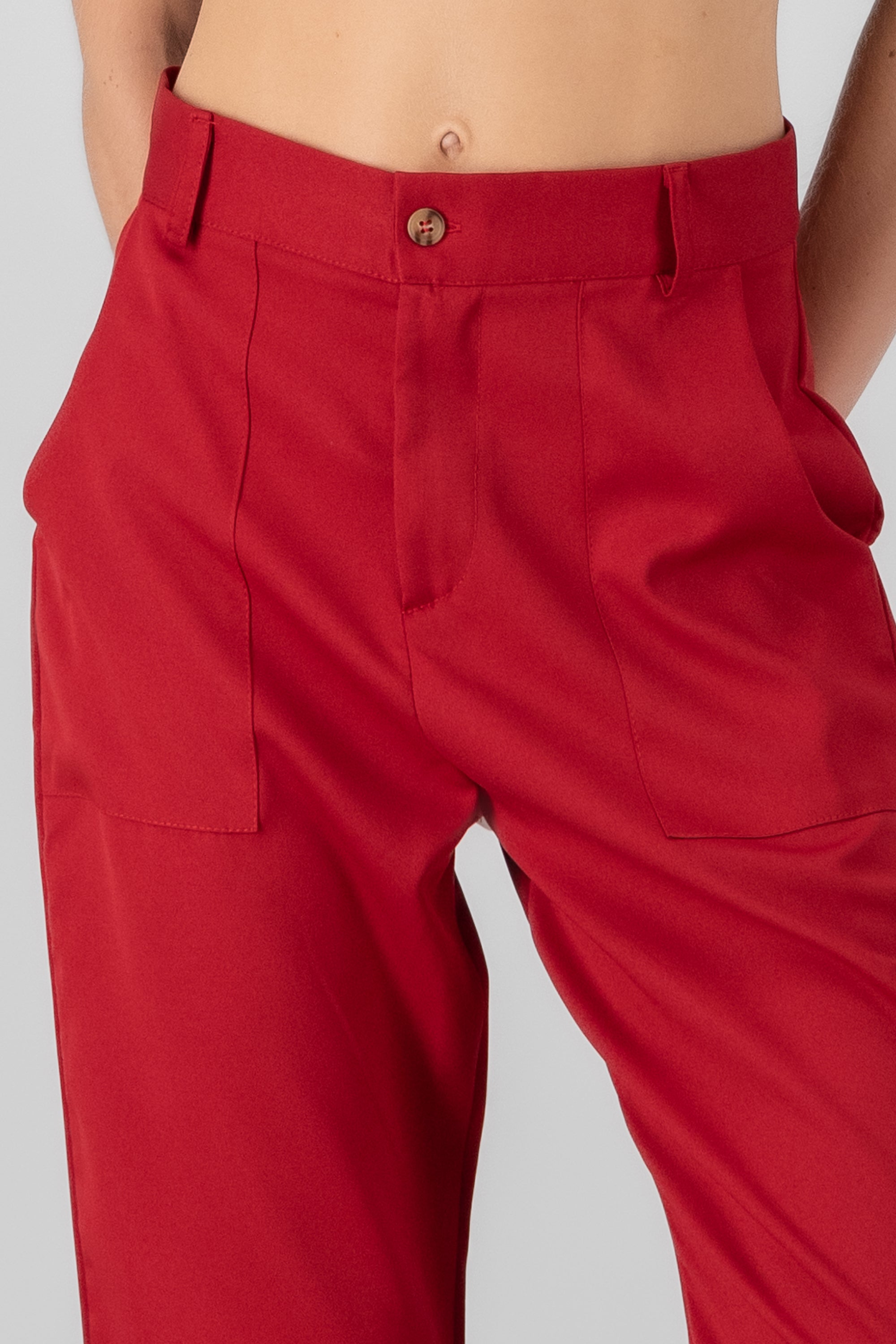 Highwaisted capri pant with pockets TOMATO RED