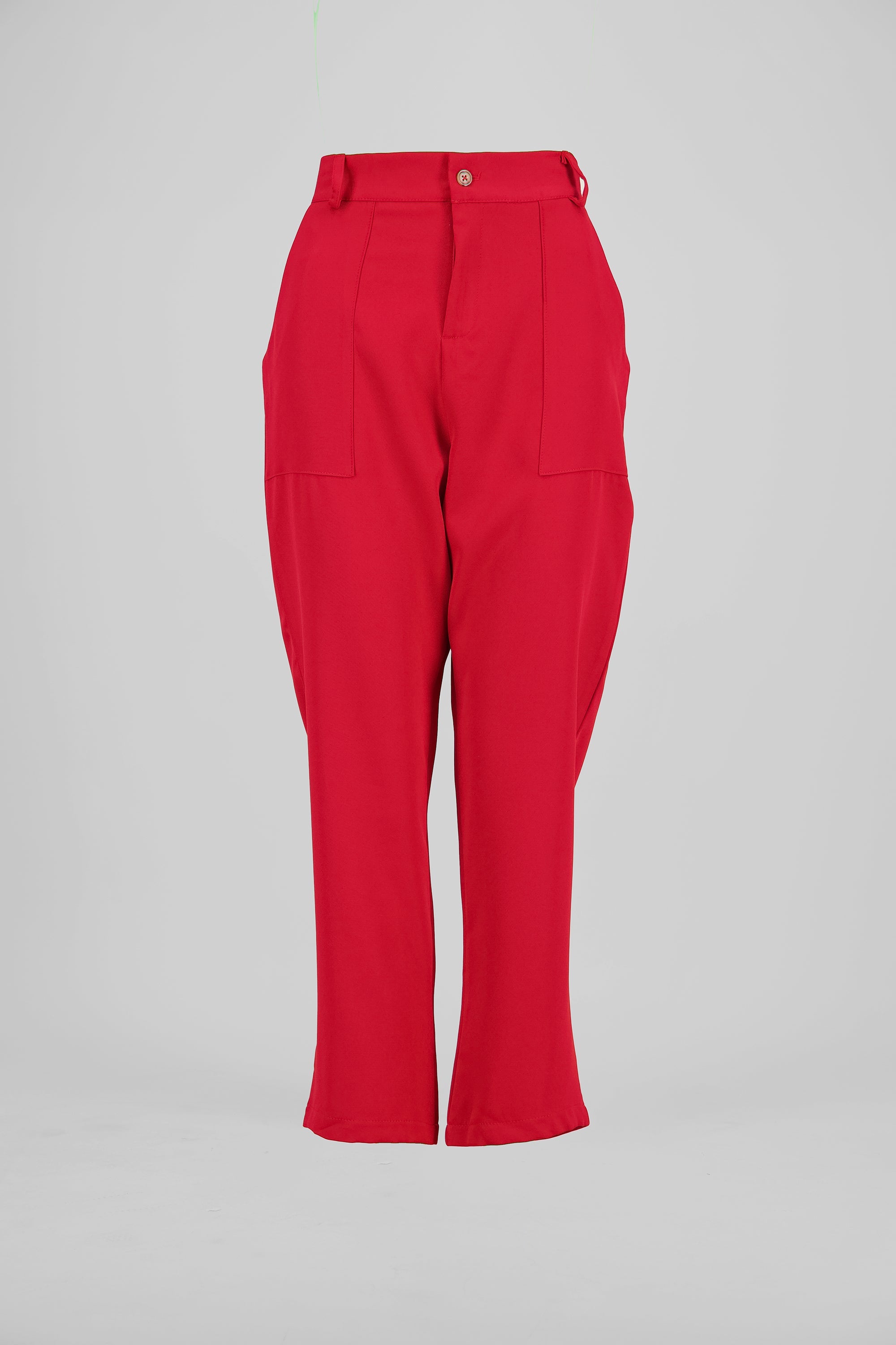 Pantalones Capri de Tiro Alto con Bolsillos