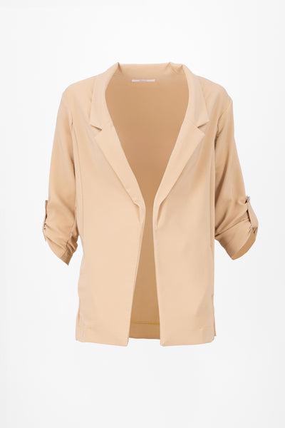 Solid blazer with adjustable sleeves IVORY