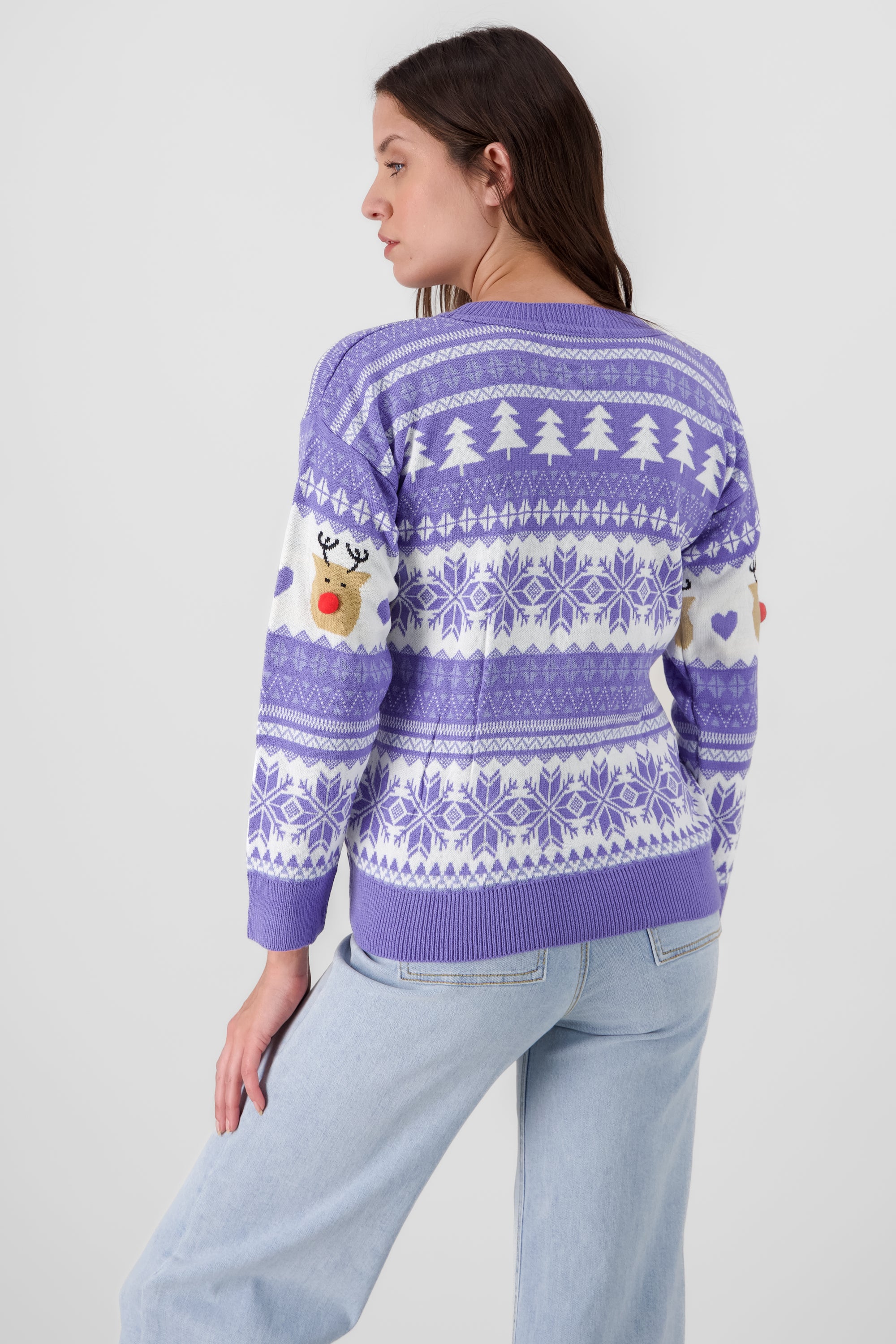 Reindeer nose Christimas sweater PASTEL PURPLE