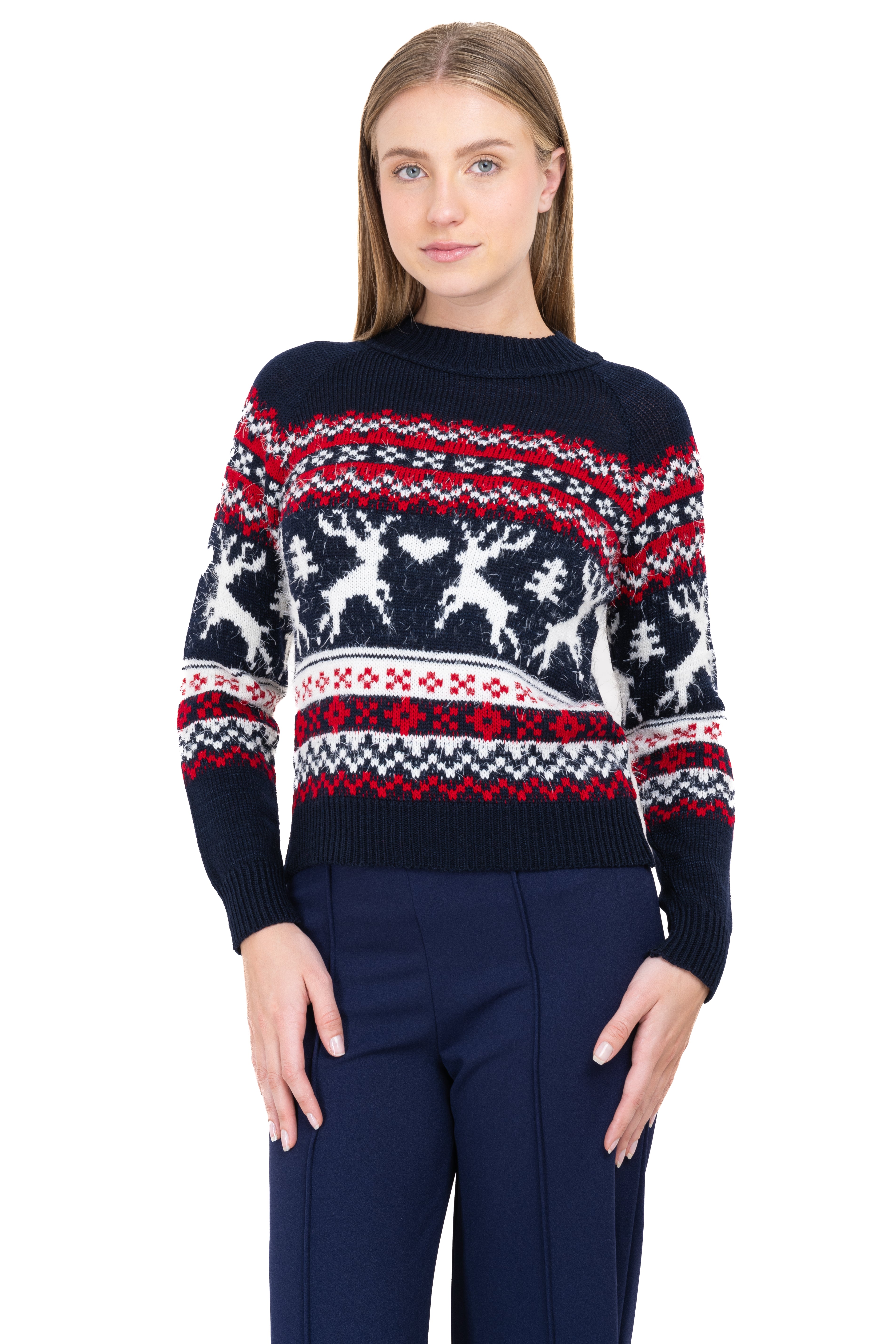 Reindeer Christmas sweater BLUE COMBO