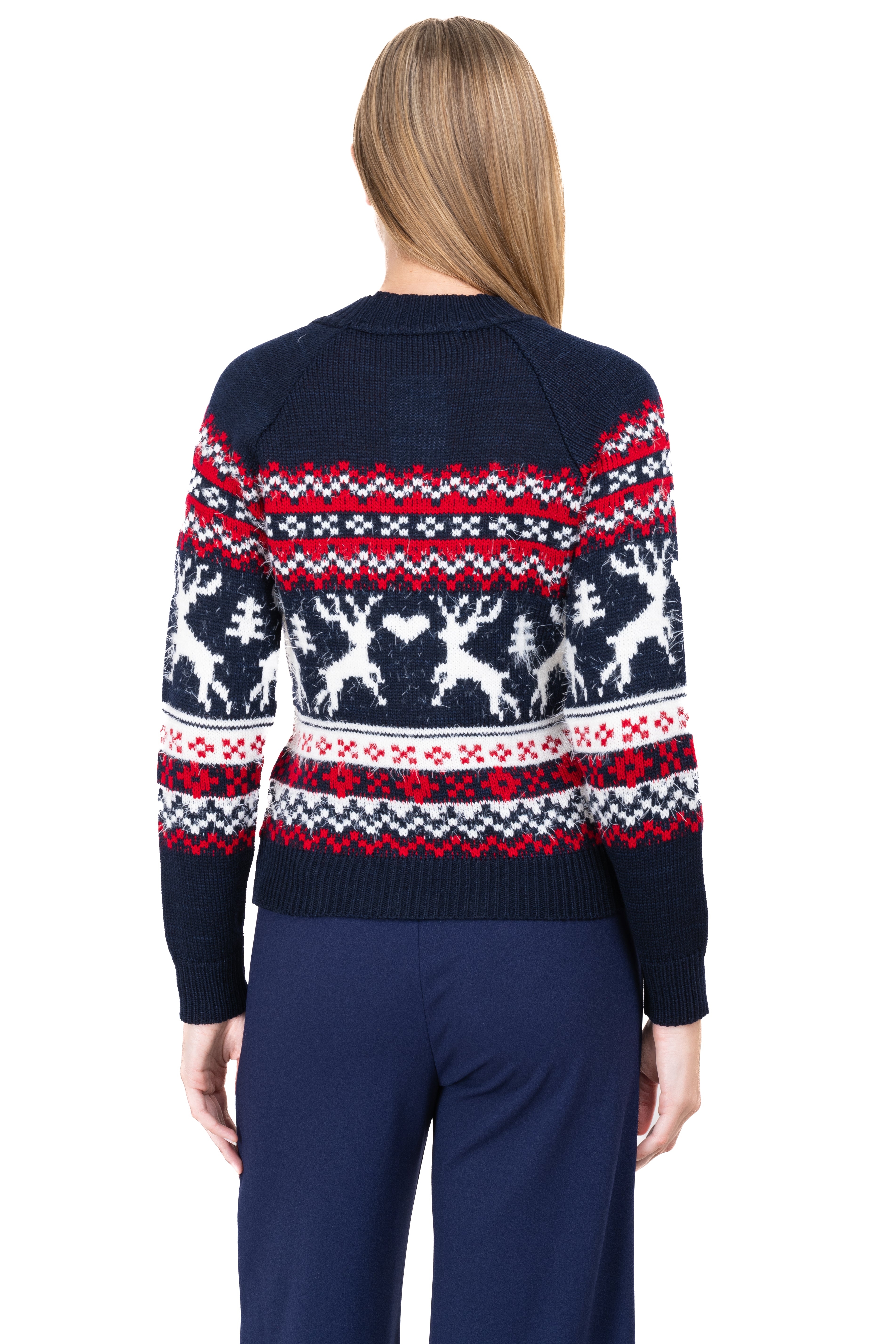 Reindeer Christmas sweater BLUE COMBO