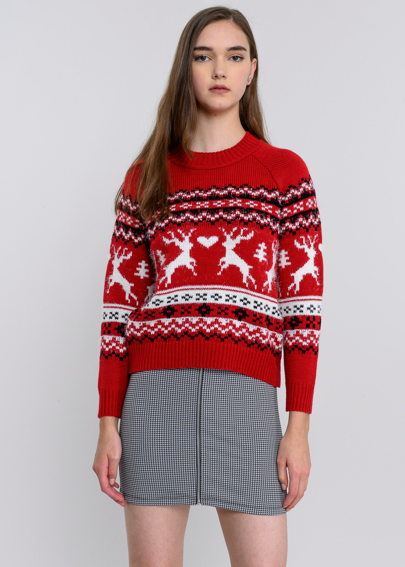 Reindeer Christmas sweater RED COMBO