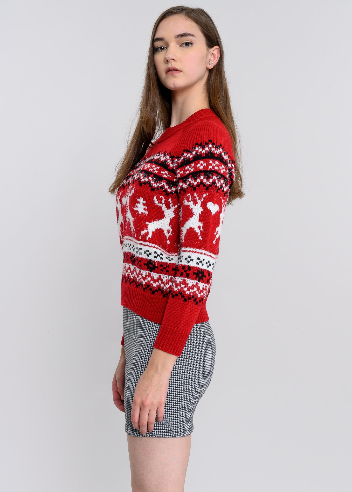 Reindeer Christmas sweater RED COMBO