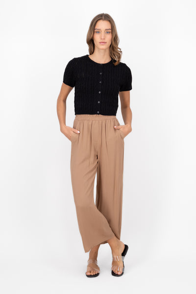 High waist wide leg pant SAND