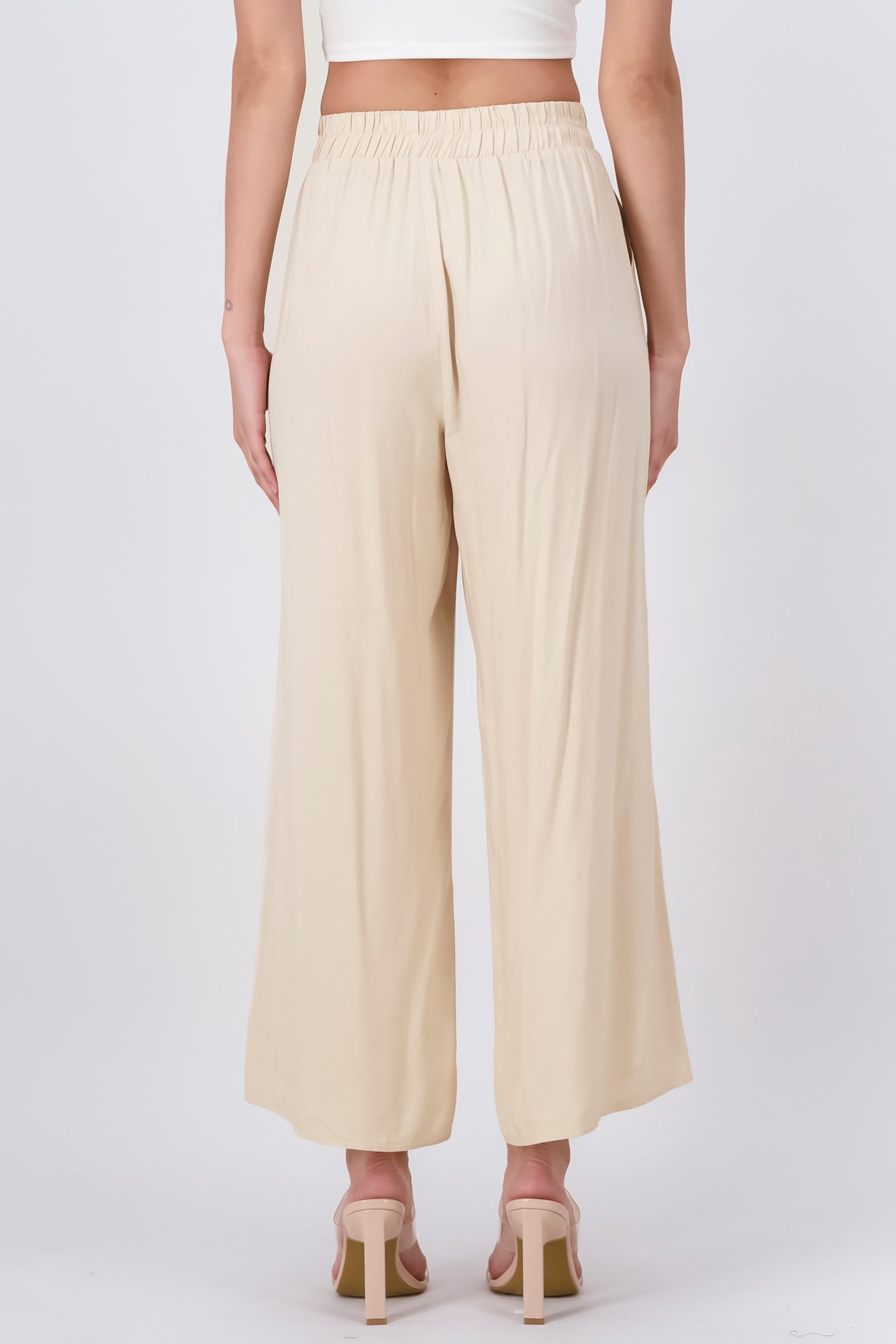 High waist wide leg pant KHAKI