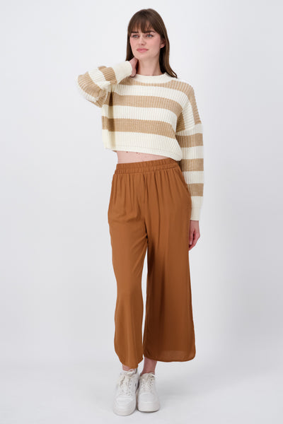 High waist wide leg pant SAND