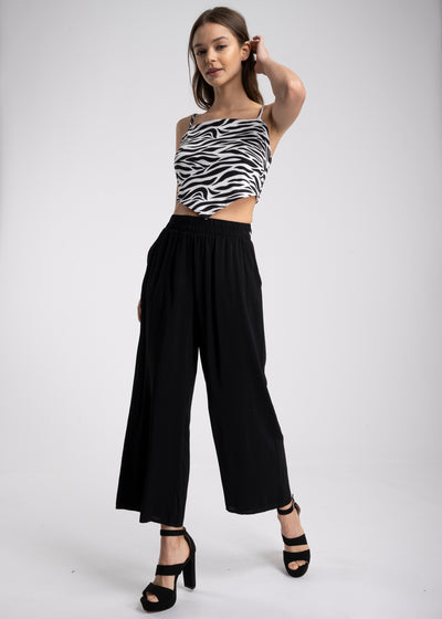 High waist wide leg pant SAND