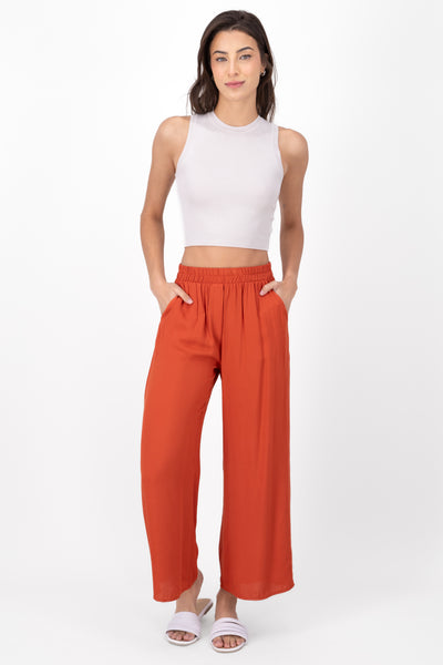 High waist wide leg pant SAND