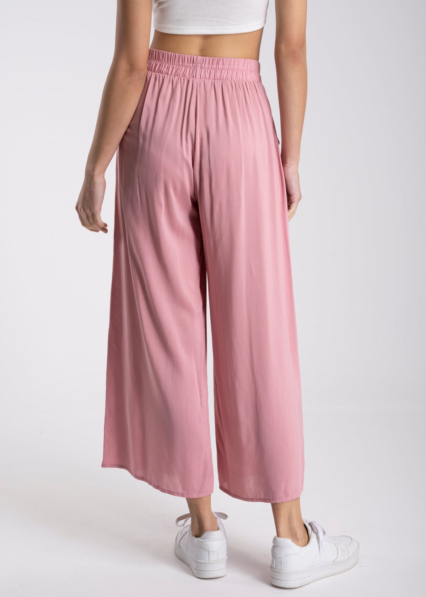 High waist wide leg pant ROSEWOOD