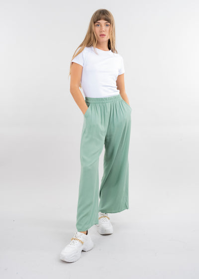 High waist wide leg pant SAND