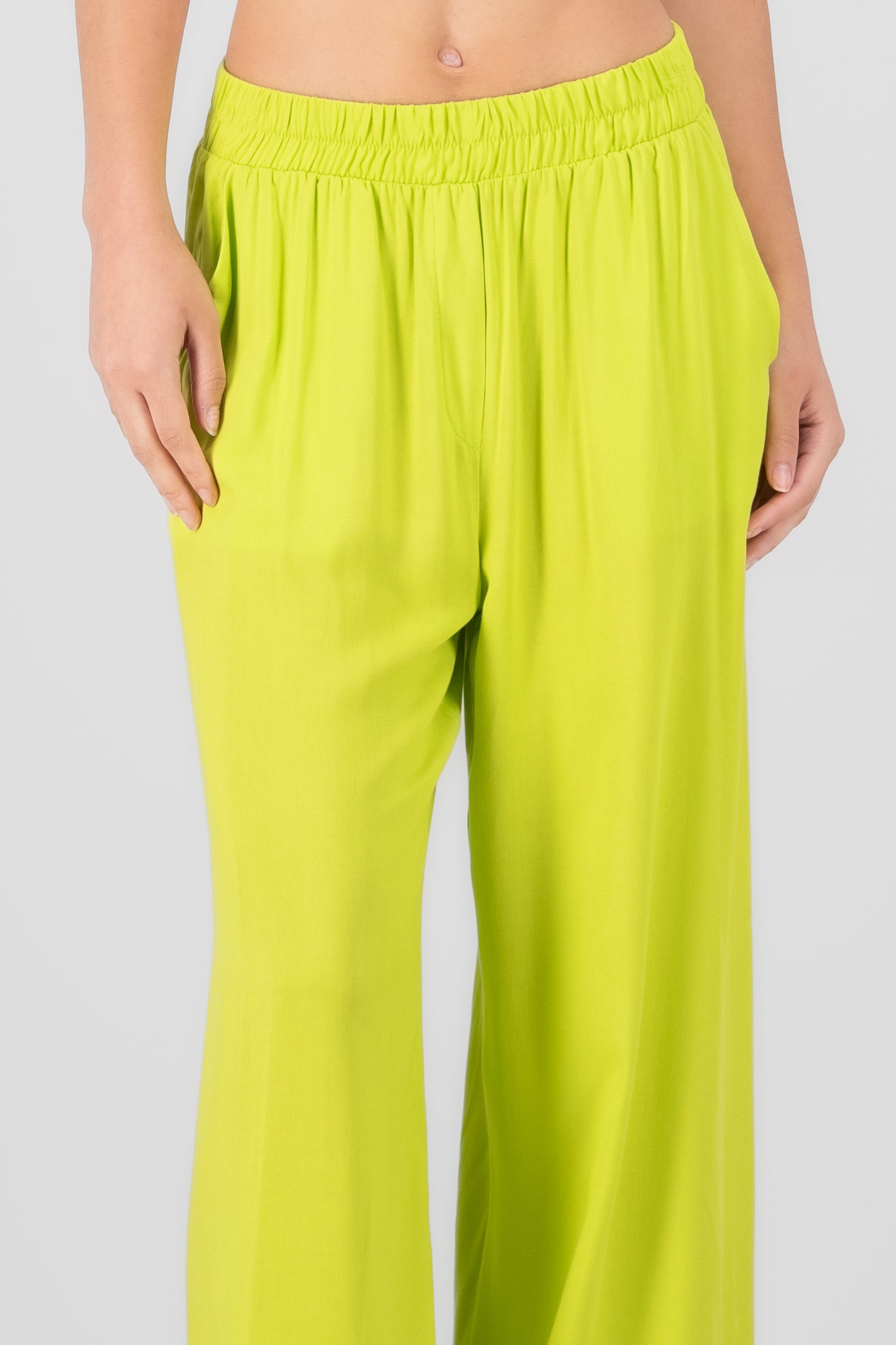 High waist wide leg pant LIGHT GREEN