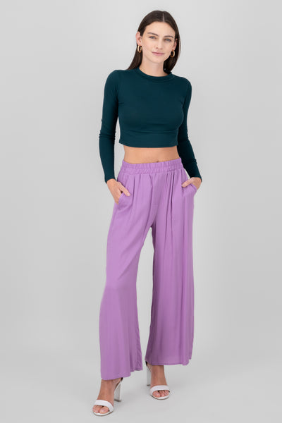 High waist wide leg pant SAND