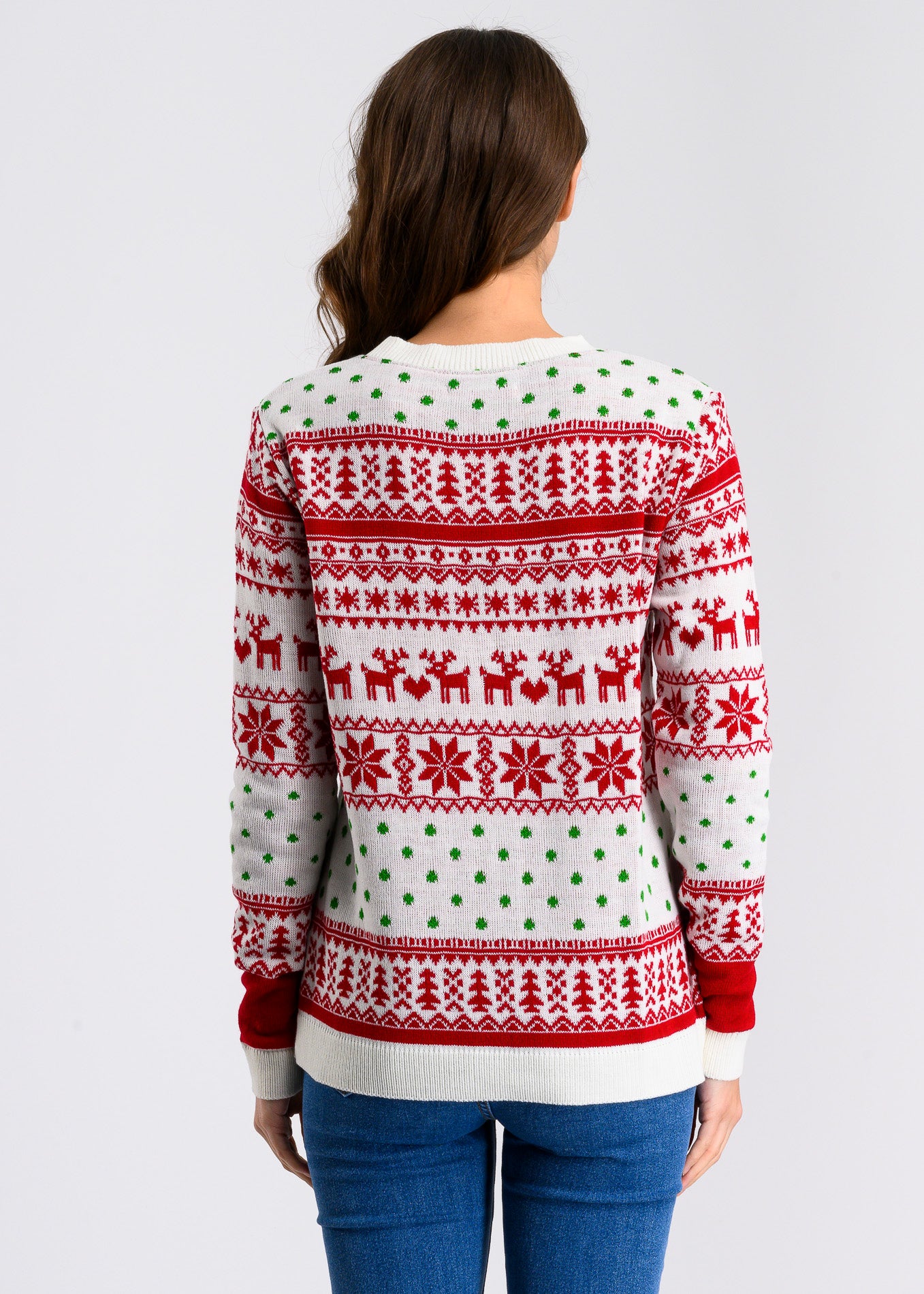 Button up elf sweater WHITE COMBO