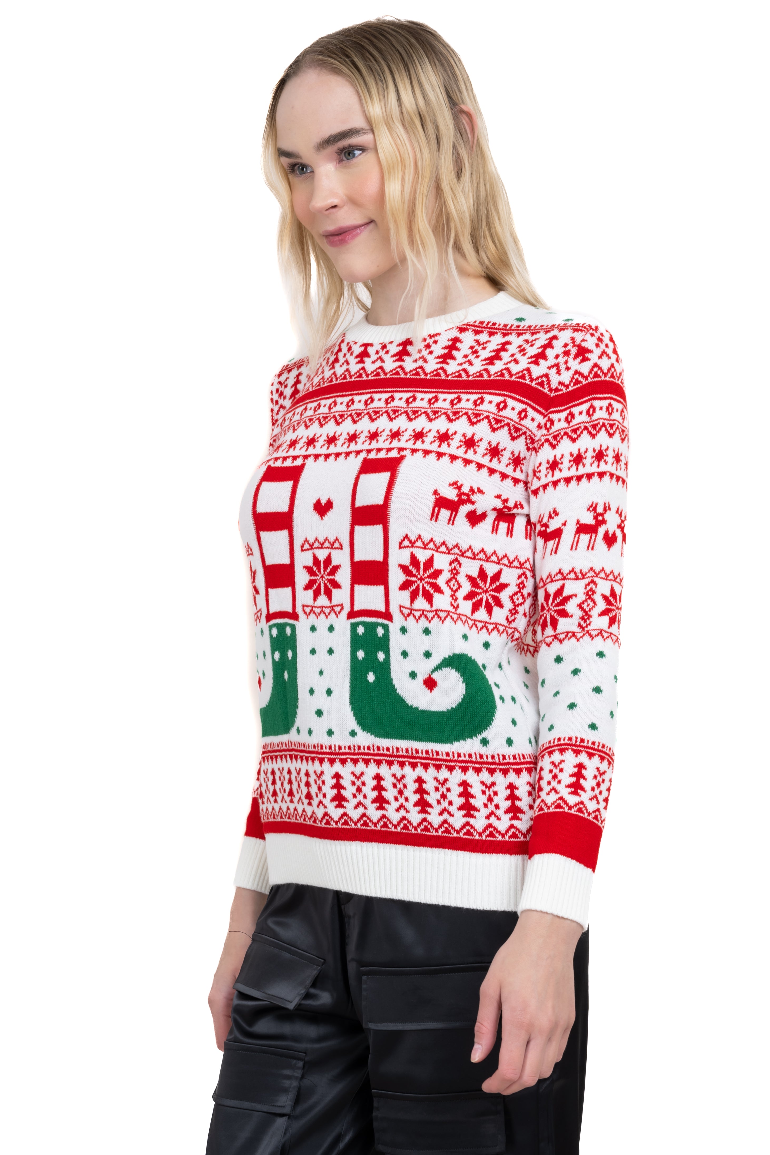 Button up elf sweater WHITE COMBO