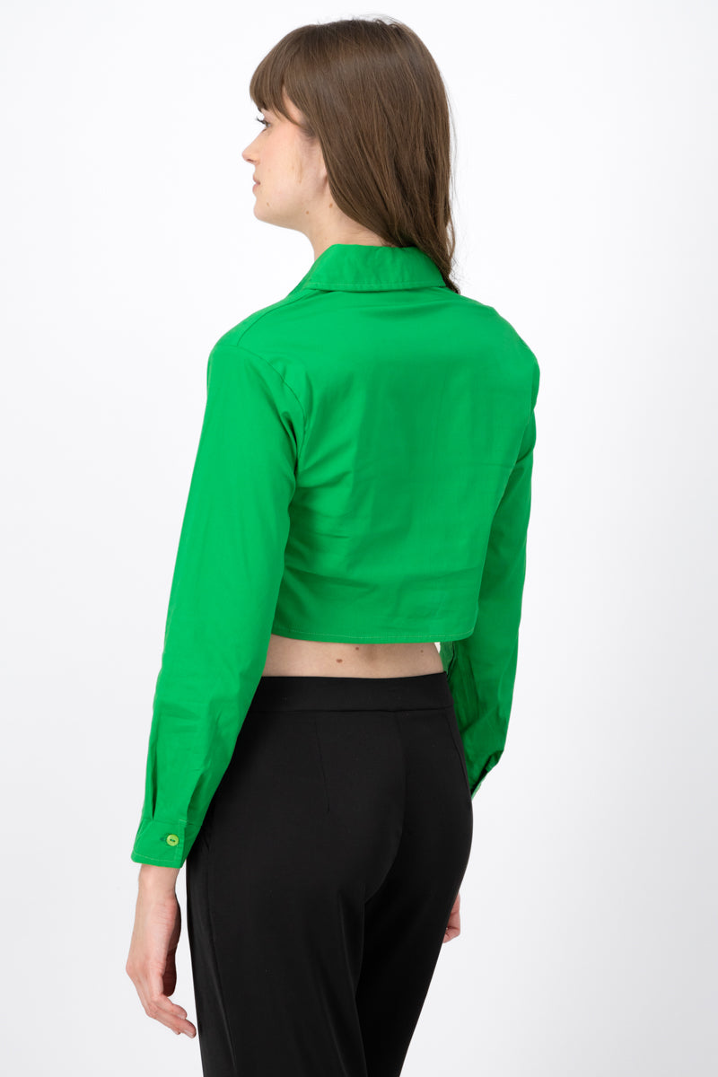 Long sleeve button up blouse BRIGHT GREEN