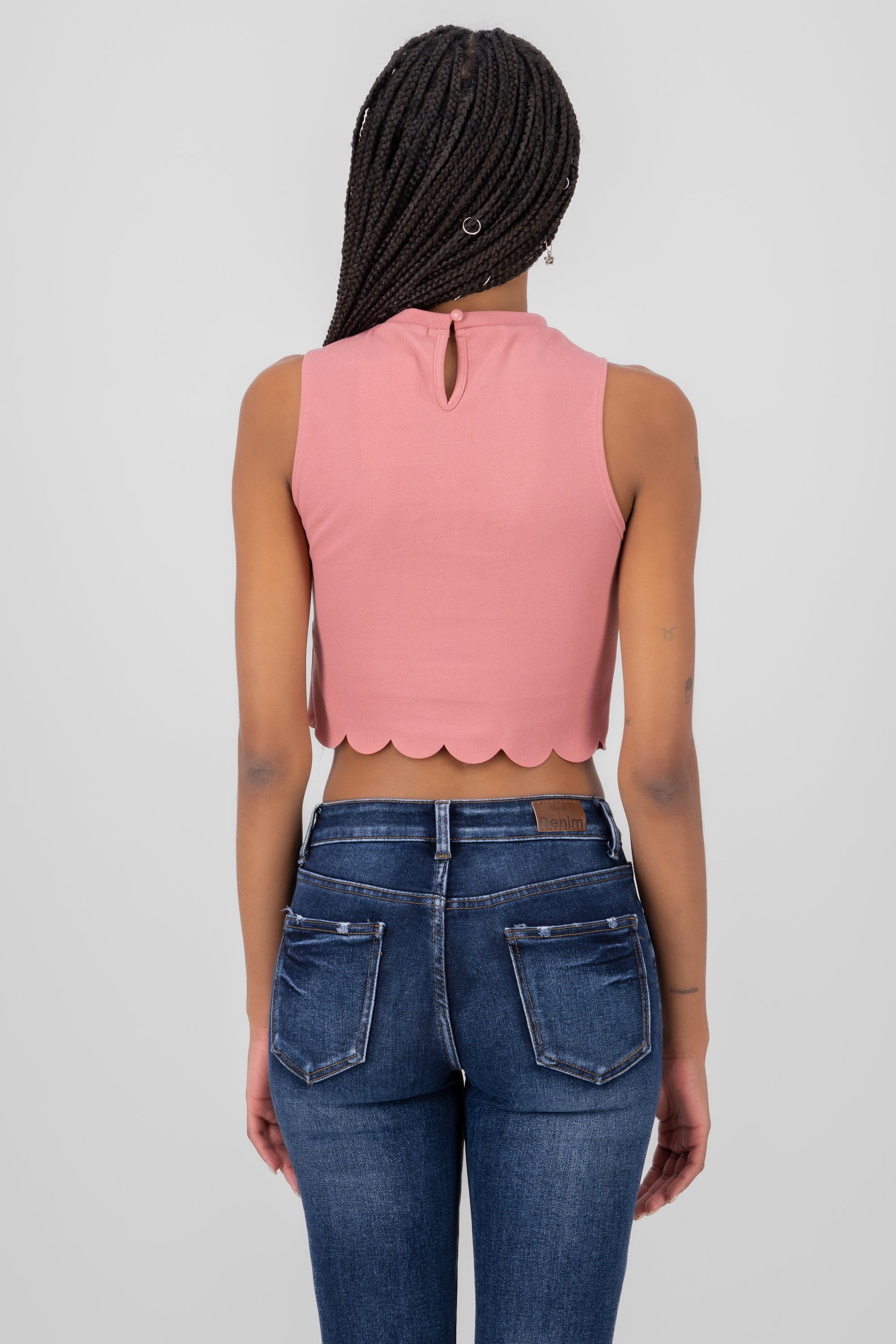 Scallop Cut Crop Top MARSALA