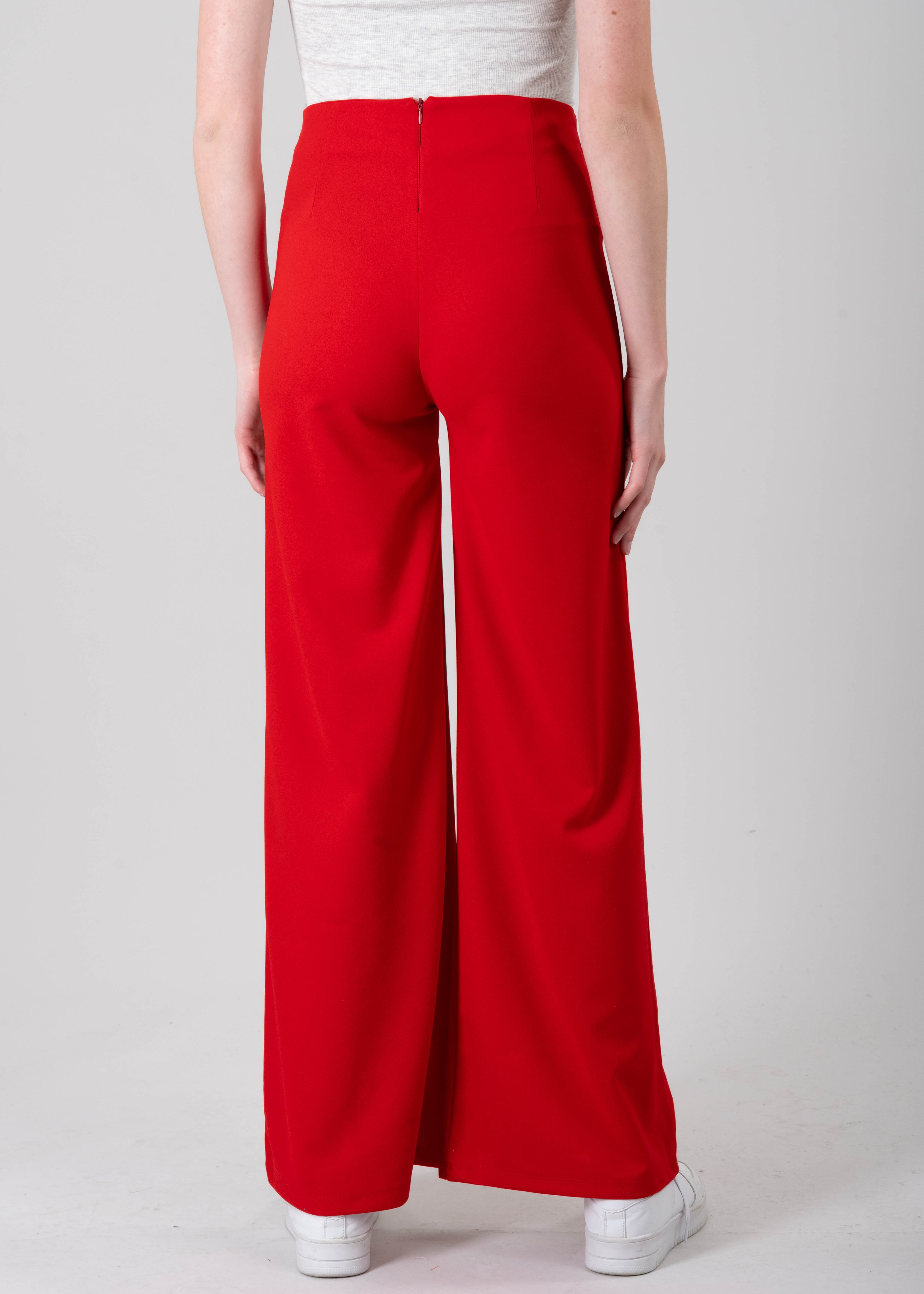 High Waist Wide Leg Pant RED