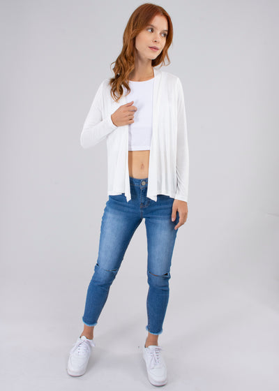 Draped Cardigan WHITE