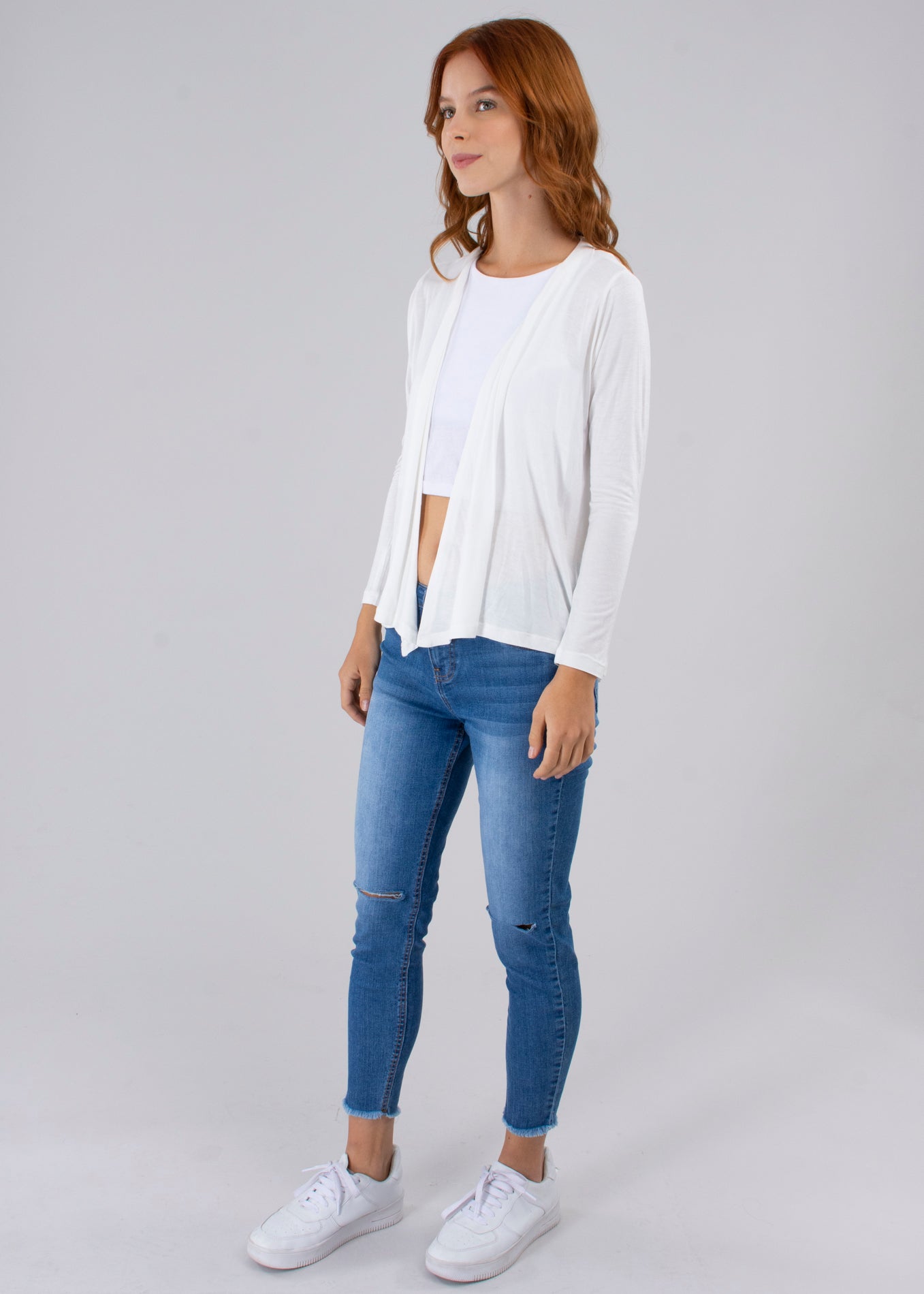 Draped Cardigan WHITE