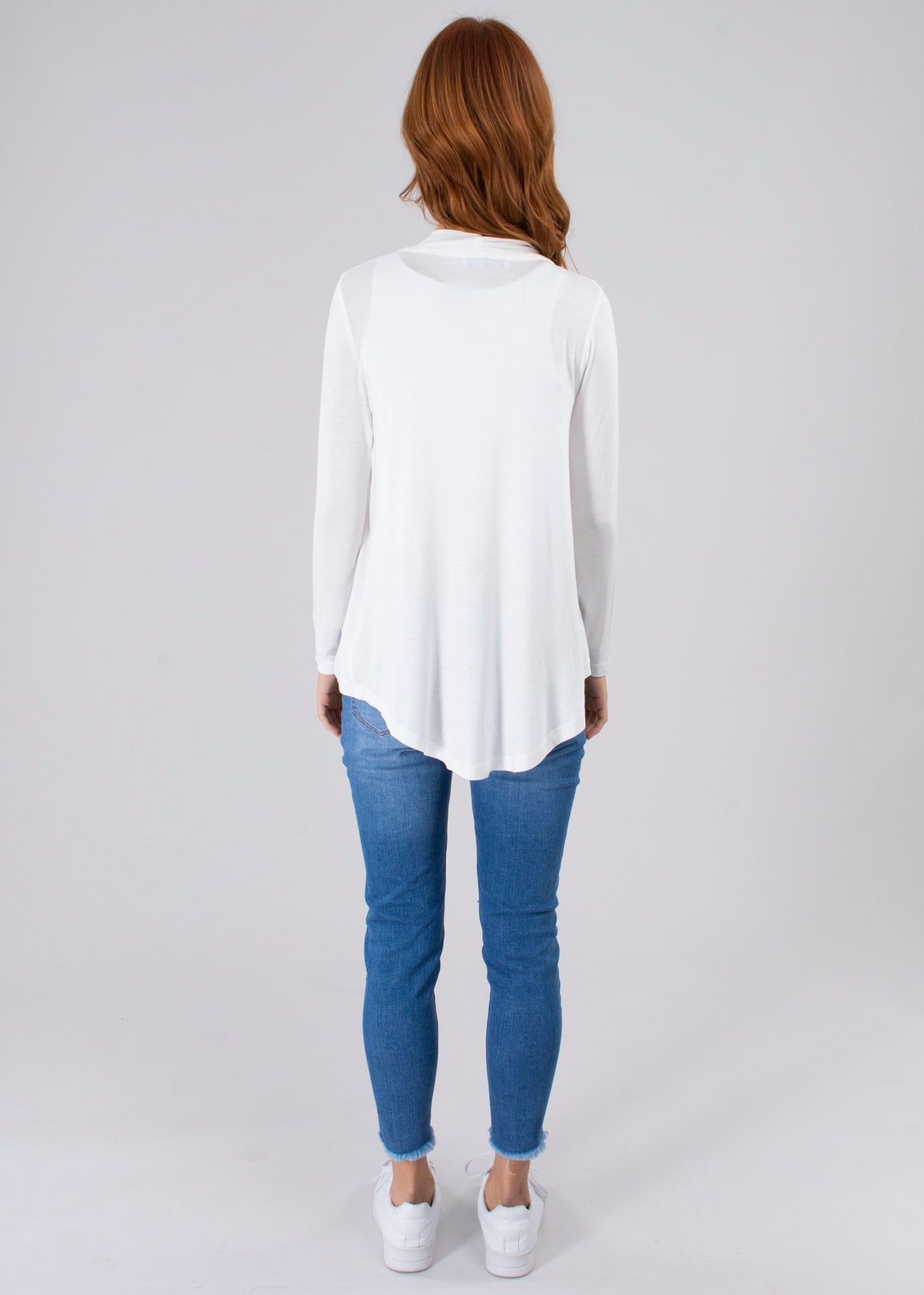 Draped Cardigan WHITE