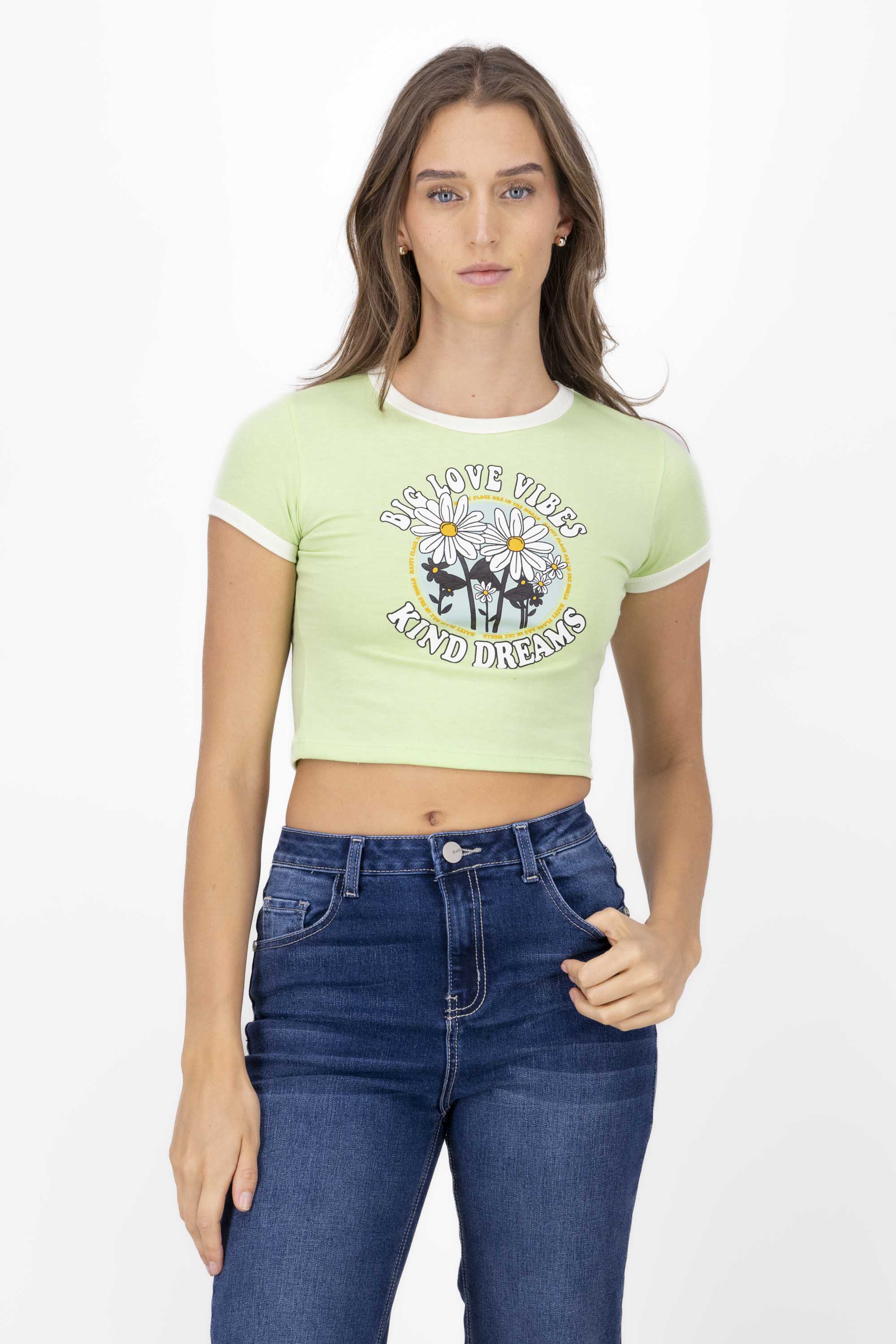 Printed  Crop Top LIGHT GREEN