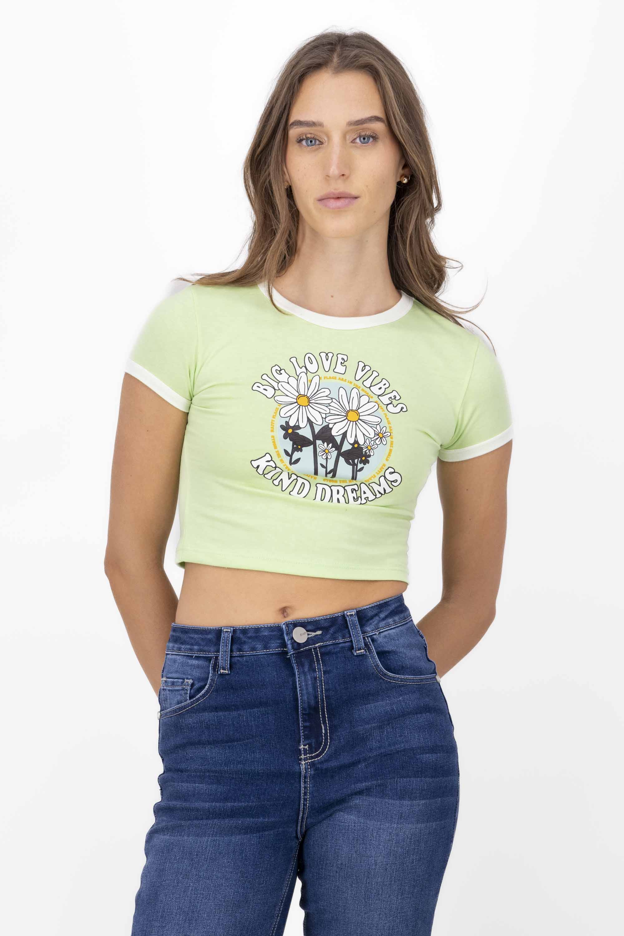 Printed  Crop Top LIGHT GREEN