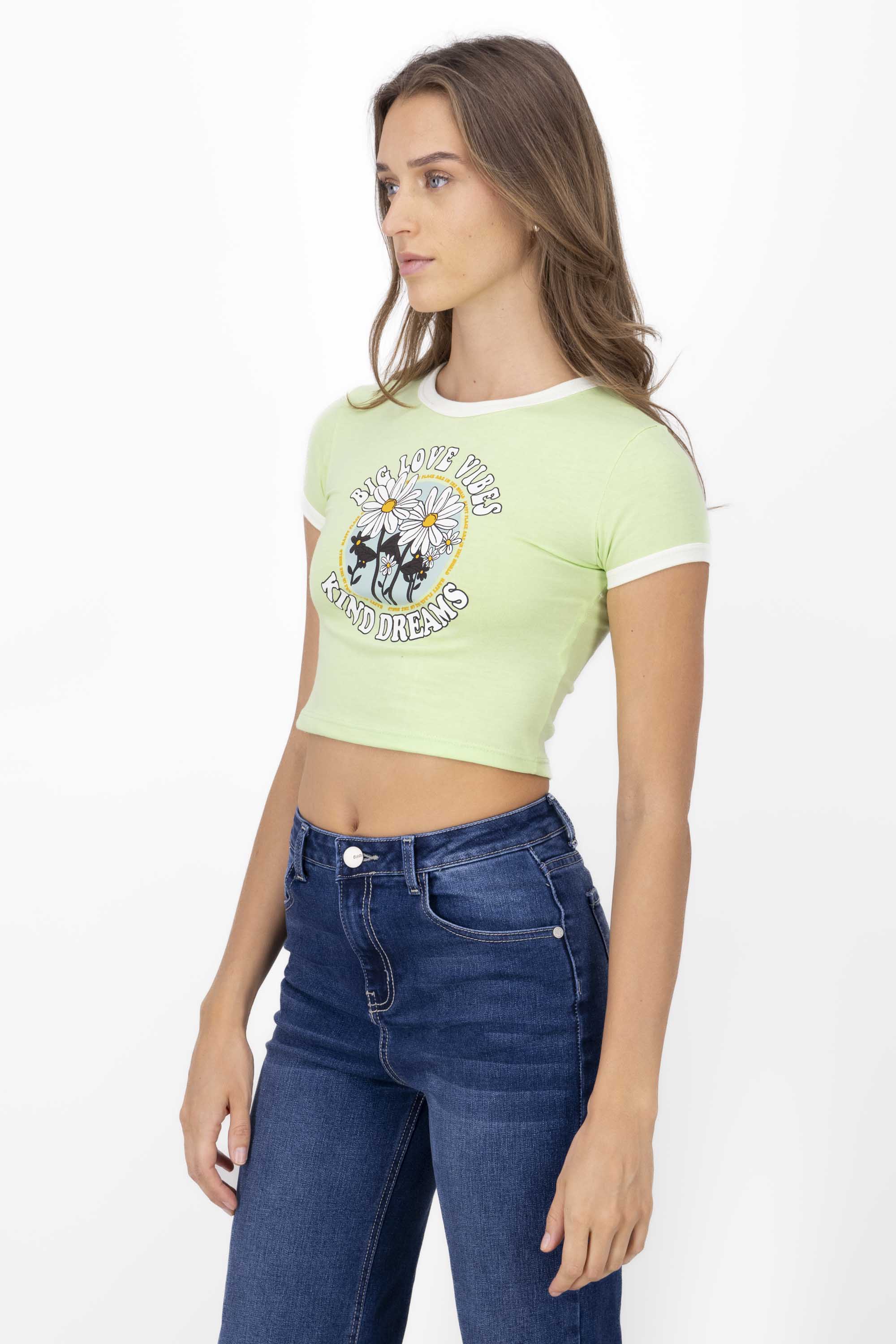 Printed  Crop Top LIGHT GREEN