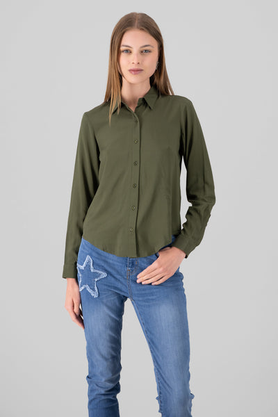 Solid Long Sleeved Blouse 