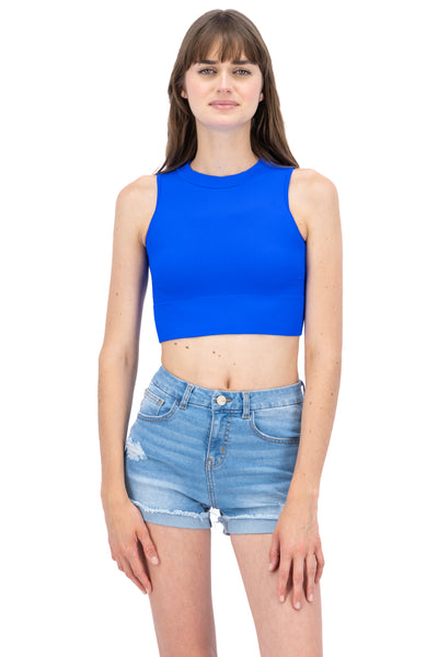 Ribbed Crop Top PASTEL PURPLE