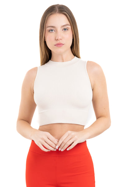 Ribbed Crop Top PASTEL PURPLE