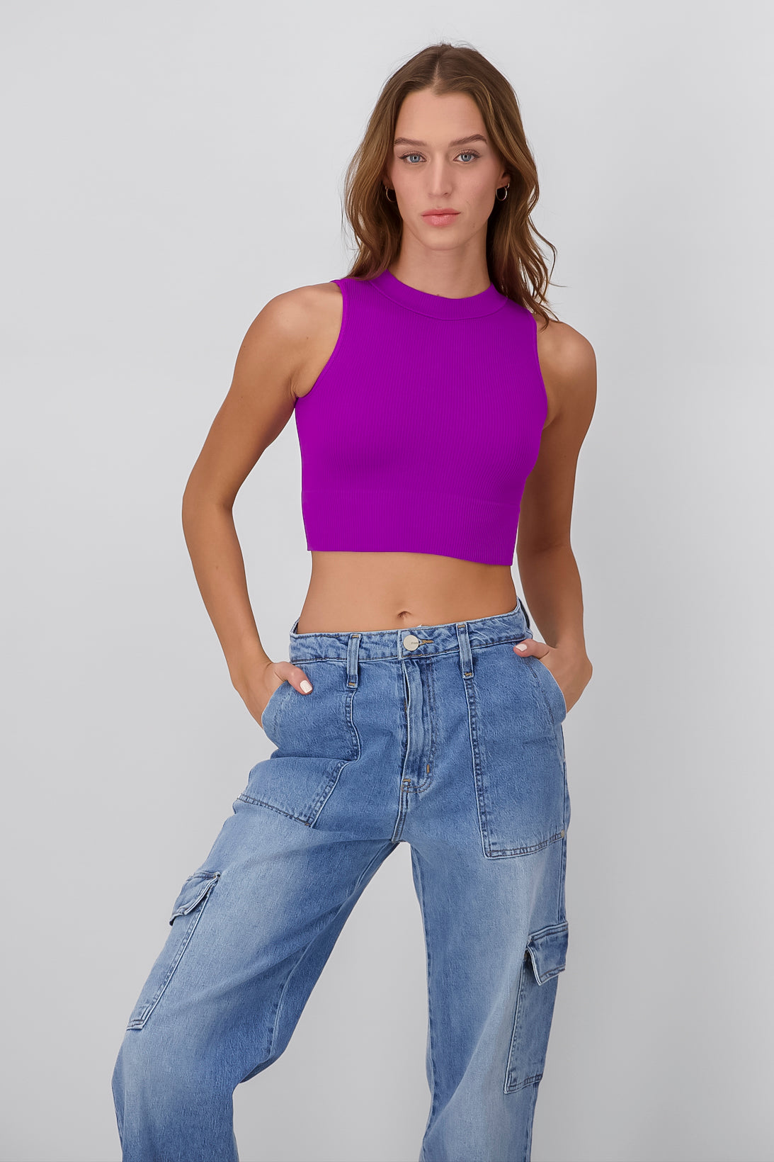 Ribbed Crop Top PLUM