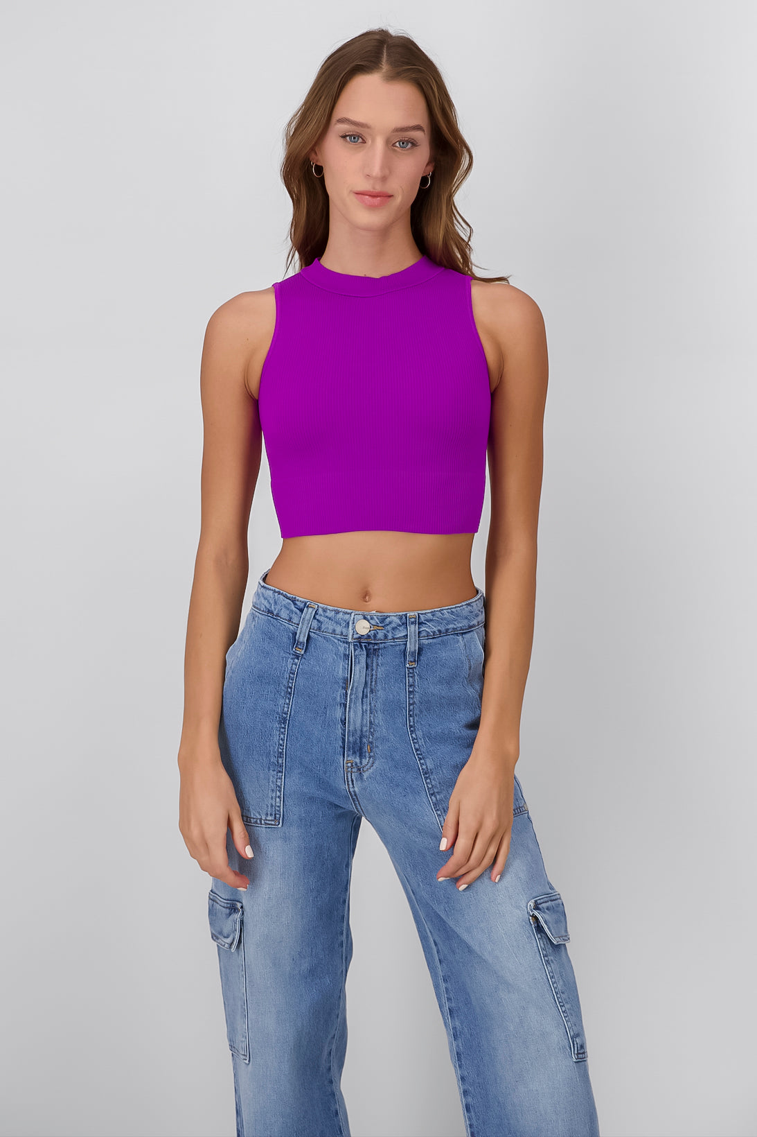 Ribbed Crop Top PLUM