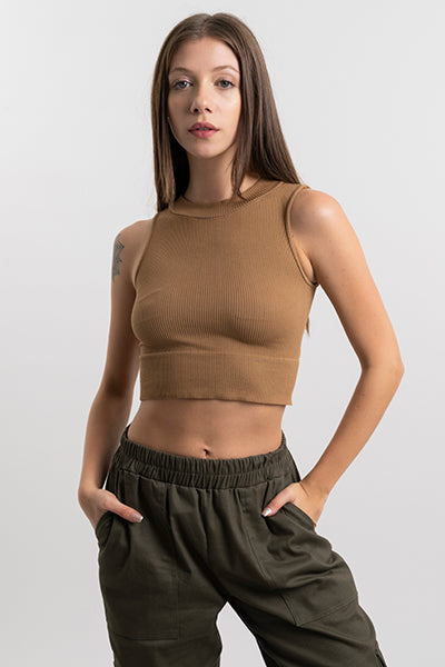 Ribbed Crop Top SAND