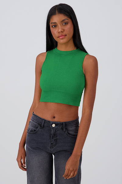 Ribbed Crop Top BLACK